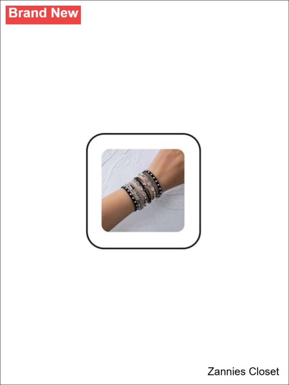 👻 Punk Rock Studded Faux Leather Bracelets Set Goth Stackable Rivet Cuban